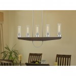 Wood/brushed steel Metal/wood Ercolano - Chandelier, FX-3756-5