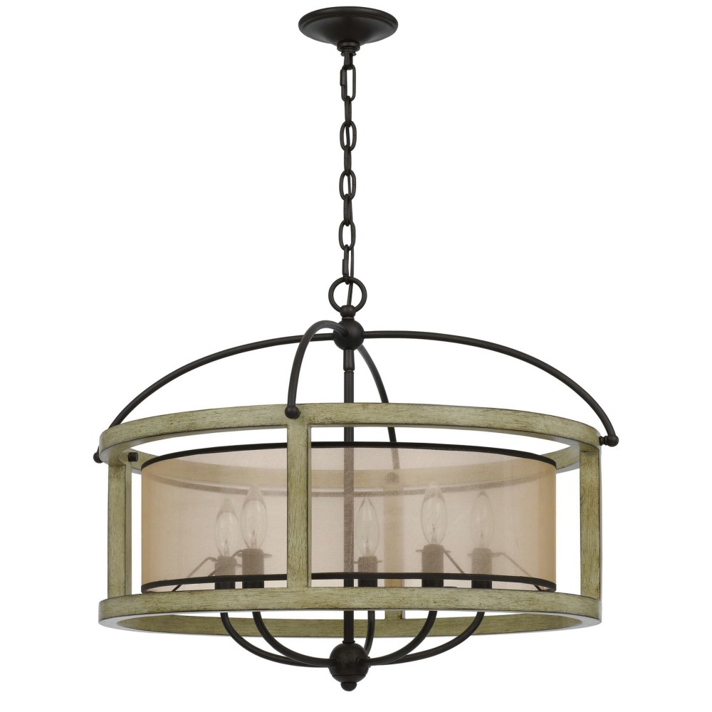 Distressed oak Metal Palencia - Chandelier, FX-3781-5