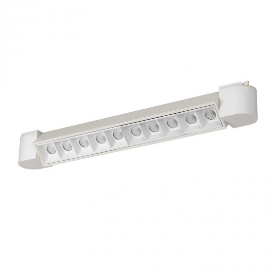 White Casted alumimum linear Dimmable Track heads w/lutron brand dimmers, 13.75