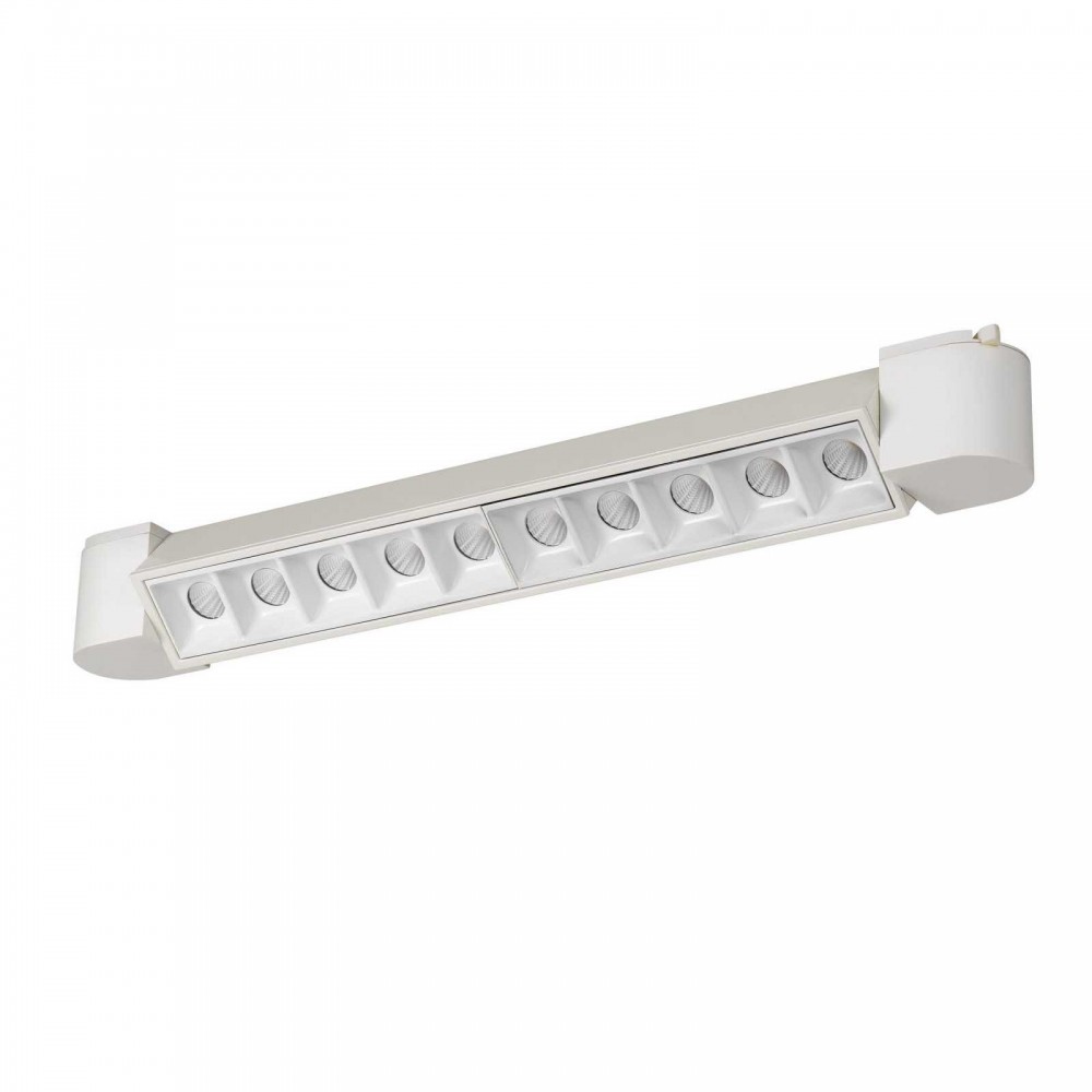 White Casted alumimum linear Dimmable Track heads w/lutron brand dimmers, 13.75