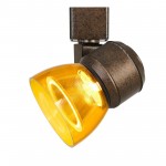 Rust Metal/polycarbonate Led track fixture - Track heads, HT-888RU-AMBCLR