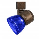 Rust Metal/polycarbonate Led track fixture - Track heads, HT-888RU-BLUCLR