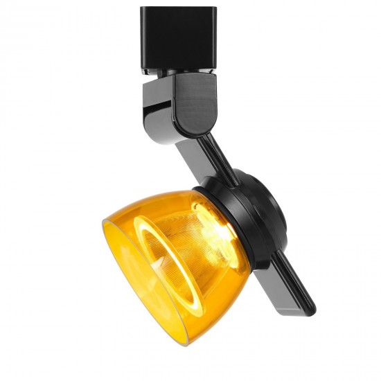 Black Metal/polycarbonate Led track fixture - Track heads, HT-999BK-AMBCLR