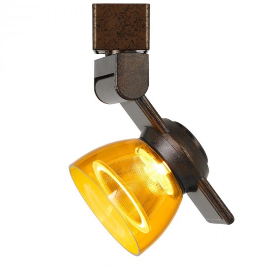 Rust Metal/polycarbonate Led track fixture - Track heads, HT-999RU-AMBCLR