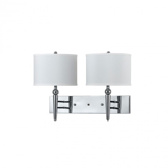 Chrome Metal 60w x 2 metal wall lamp - Bedside wall lamp