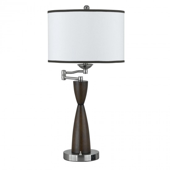 Brushed steel/wood Metal Hotel - Night stand lamps