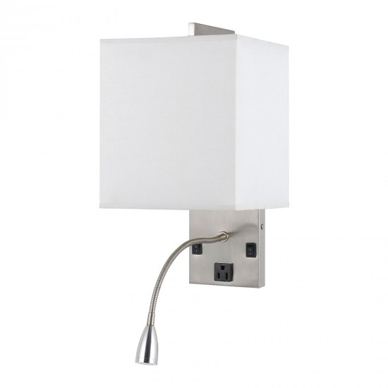 Brushed steel Metal Contract lighting - Bedside wall lamp