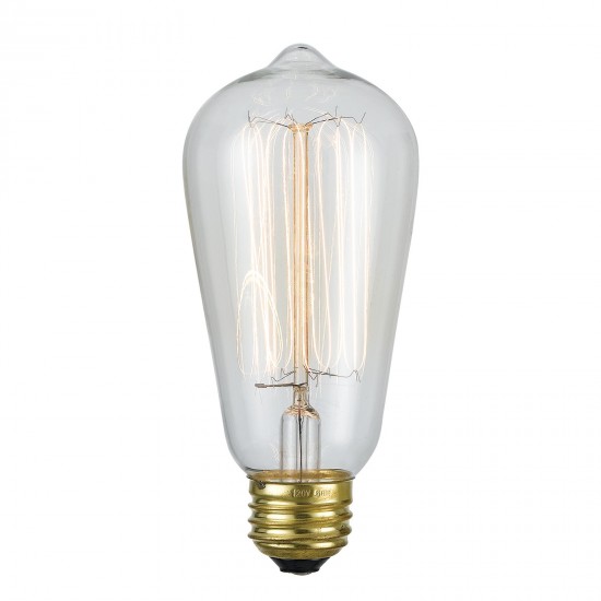 Clear & chrome Metal Edison bulb - Halogen, LB-7147-60W