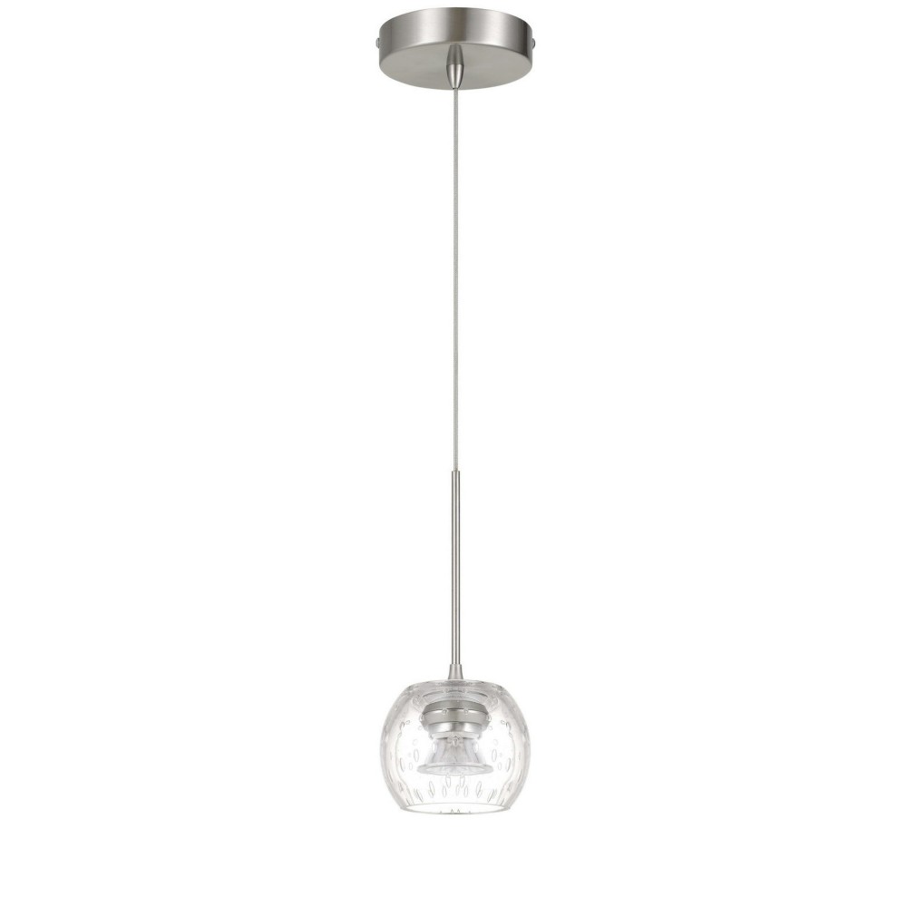 Brushed steel Metal/glass Ithaca - Pendant, UP-1123