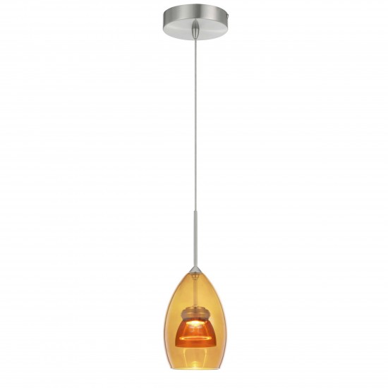 Amber/yellow Metal, glass 128 integrated led pendant - Pendant