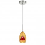 Amber/red Metal, glass 128 integrated led pendant - Pendant