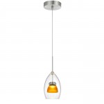 Frosted yellow Metal/glass 128 integrated led pendant - Pendant