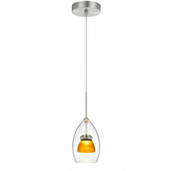 Frosted yellow Metal/glass 128 integrated led pendant - Pendant