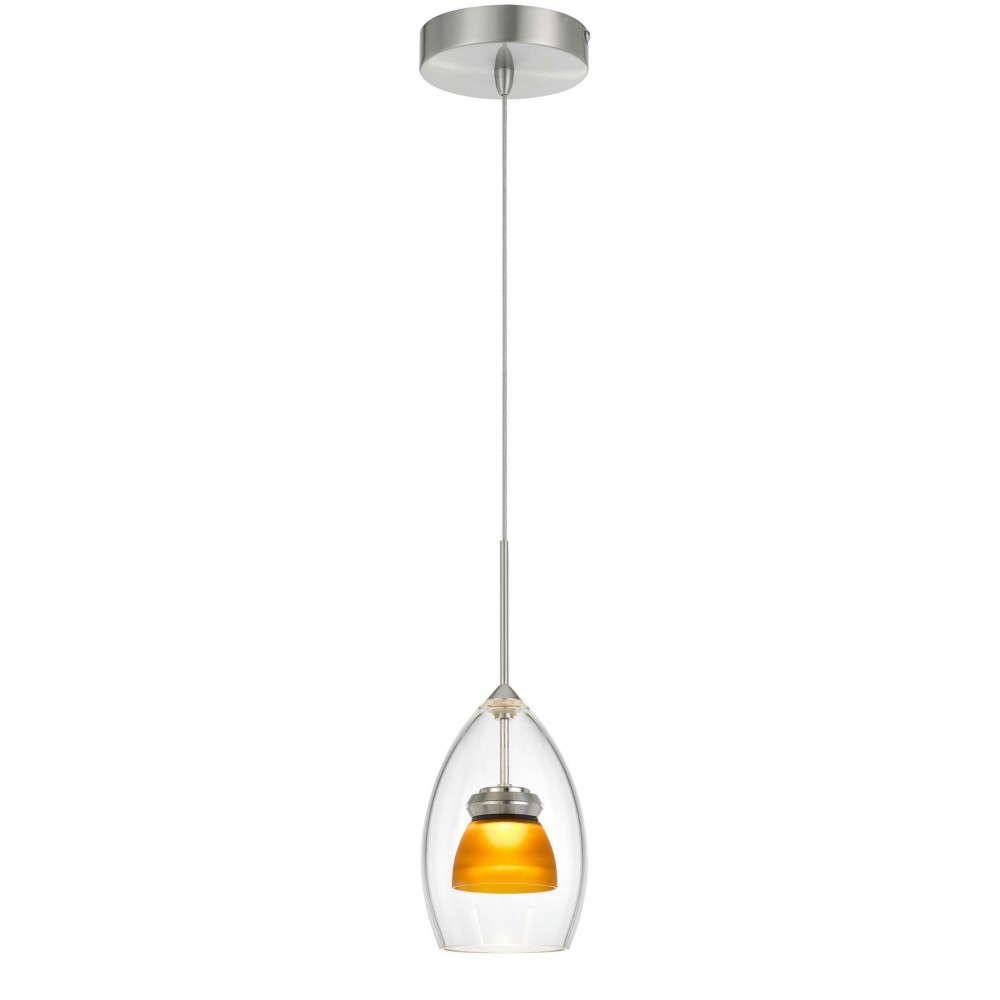 Frosted yellow Metal/glass 128 integrated led pendant - Pendant