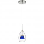 Frosted blue Metal/glass 128 integrated led pendant - Pendant