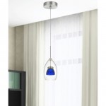 Frosted blue Metal/glass 128 integrated led pendant - Pendant