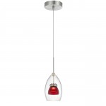 Red clear Metal/glass 128 integrated led pendant - Pendant