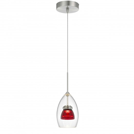 Red clear Metal/glass 128 integrated led pendant - Pendant