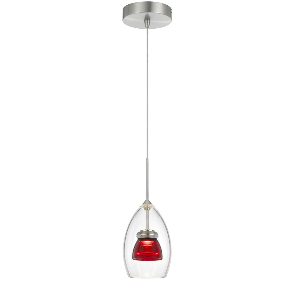 Red clear Metal/glass 128 integrated led pendant - Pendant