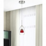 Red clear Metal/glass 128 integrated led pendant - Pendant