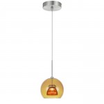 Amber/yellow Metal, glass 335 integrated led pendant - Pendant