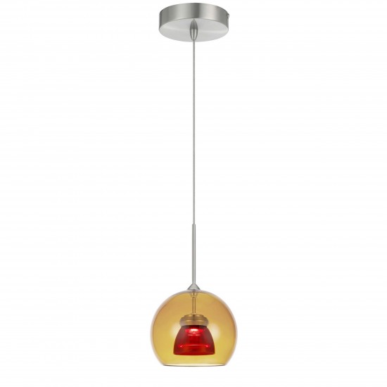 Amber/red Metal, glass 335 integrated led pendant - Pendant