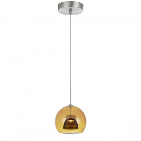 Amber/smoke Metal, glass 335 integrated led pendant - Pendant