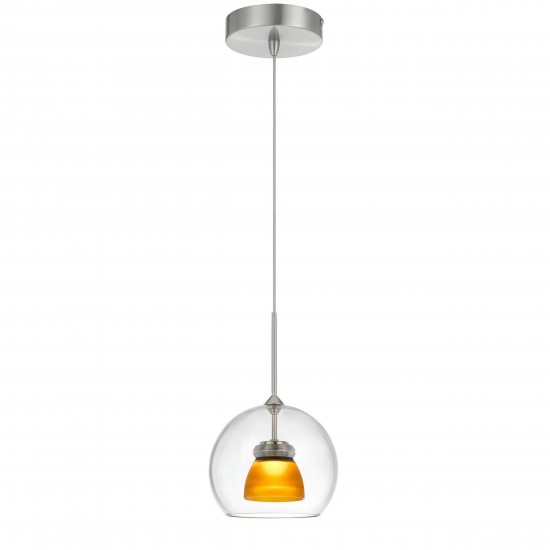 Frosted yellow Metal/glass 335 integrated led pendant - Pendant