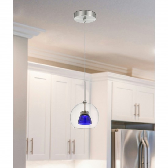 Clear blue Metal 335 integrated led pendant - Pendant