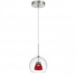 Red clear Metal/glass 335 integrated led pendant - Pendant