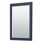 Miranda 30" Single Vanity in Dark Blue, No Top, Bruished Gold Trim, 24" Mirror