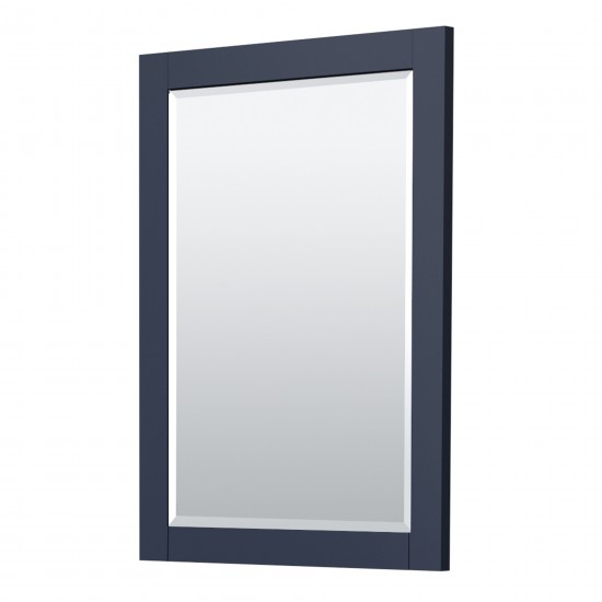 Miranda 30" Single Vanity in Dark Blue, No Top, Bruished Gold Trim, 24" Mirror