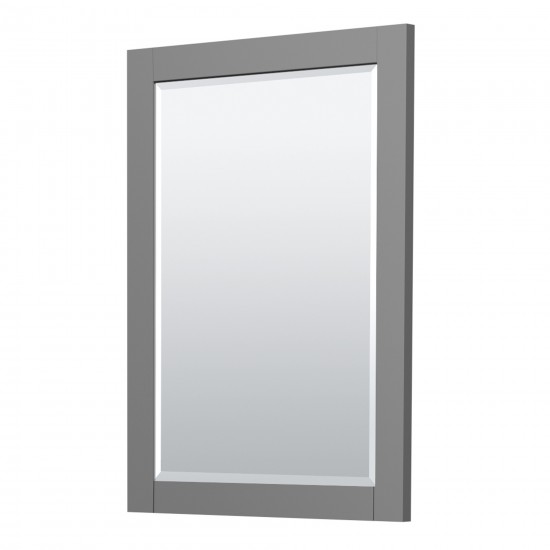 Miranda 30" Single Vanity in Dark Gray, No Top, Matte Black Trim, 24" Mirror