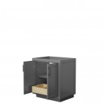 Miranda 30" Single Vanity in Dark Gray, No Top, No Sink, Matte Black Trim