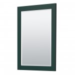 Miranda 30" Single Vanity in Green, No Top, Bruished Gold Trim, 24" Mirror