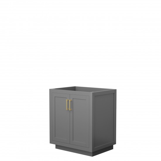 Miranda 30" Single Vanity in Dark Gray, No Top, No Sink, Brushed Gold Trim