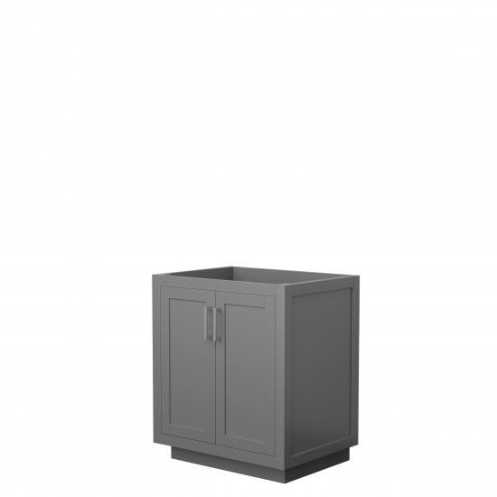 Miranda 30" Single Vanity in Dark Gray, No Top, No Sink, Brushed Nickel Trim