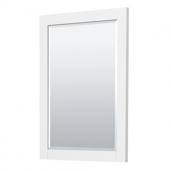 Miranda 30" Single Vanity in White, No Top, Matte Black Trim, 24" Mirror