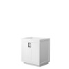 Miranda 30" Single Vanity in White, No Top, No Sink, Matte Black Trim