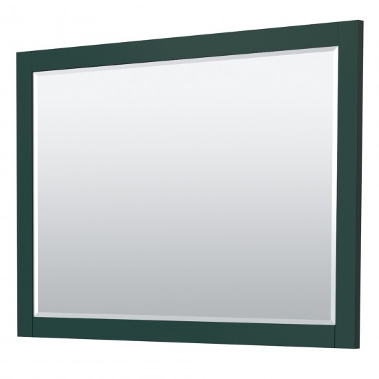 Miranda 54" Single Vanity in Green, No Top, Bruished Nickel Trim, 46" Mirror