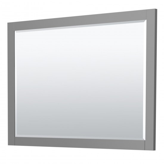 Miranda 54" Single Vanity in Dark Gray, No Top, Bruished Nickel Trim, 46" Mirror