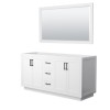 Miranda 66" Double Vanity in White, No Top, Matte Black Trim, 58" Mirror