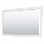 Miranda 66" Double Vanity in White, No Top, Bruished Gold Trim, 58" Mirror