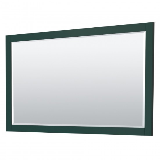 Miranda 66" Single Vanity in Green, No Top, Bruished Gold Trim, 58" Mirror