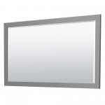 Miranda 66" Single Vanity in Dark Gray, No Top, Bruished Gold Trim, 58" Mirror