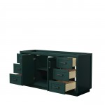 Miranda 66" Single Vanity in Green, No Top, No Sink, Matte Black Trim