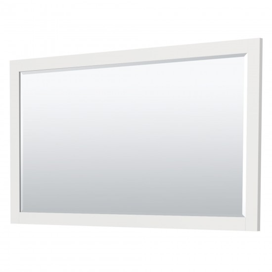 Miranda 66" Single Vanity in White, No Top, Matte Black Trim, 58" Mirror