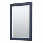 Miranda 30" Single Vanity in Dark Blue, Top, Square Matte Black Trim, 24" Mirror