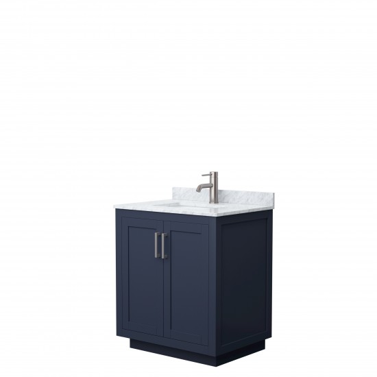 Miranda 30" Single Vanity in Dark Blue, Top, Square Sink, Brushed Nickel Trim