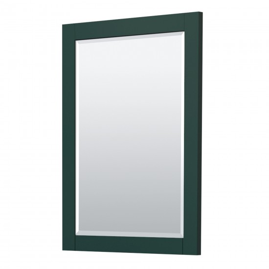 Miranda 30" Single Vanity in Green, Top, Square Matte Black Trim, 24" Mirror